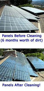 Solar Panels Before Cleaning, and After Cleaning